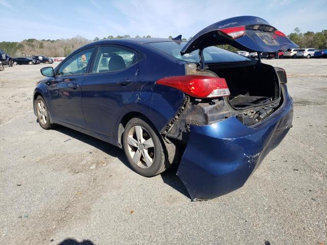 KMHDH4AE2DU503261 - 2013 HYUNDAI ELANTRA GLS BLUE photo 2