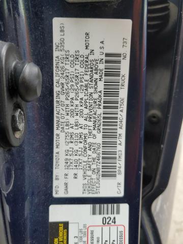 5TEJU62N87Z466760 - 2007 TOYOTA TACOMA DOUBLE CAB PRERUNNER BLUE photo 12