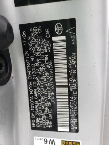 JTKDE167170191265 - 2007 TOYOTA SCION TC 银色 照片 12