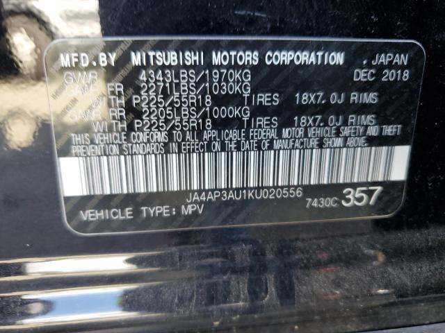 JA4AP3AU1KU020556 - 2019 MITSUBISHI OUTLANDER ES BLACK photo 12