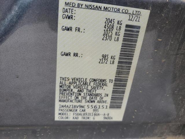 1N4AZ1BV9NC556151 - 2022 NISSAN LEAF S GRAY photo 12