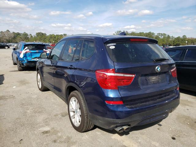 5UXWX9C53F0D58656 - 2015 BMW X3 XDRIVE28I BLUE photo 2