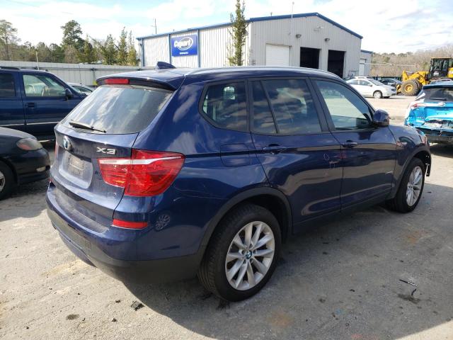 5UXWX9C53F0D58656 - 2015 BMW X3 XDRIVE28I BLUE photo 3