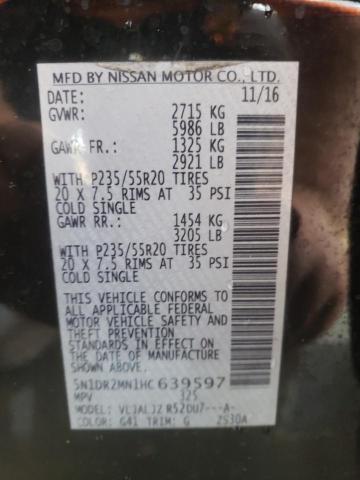 5N1DR2MN1HC639597 - 2017 NISSAN PATHFINDER S BLACK photo 13