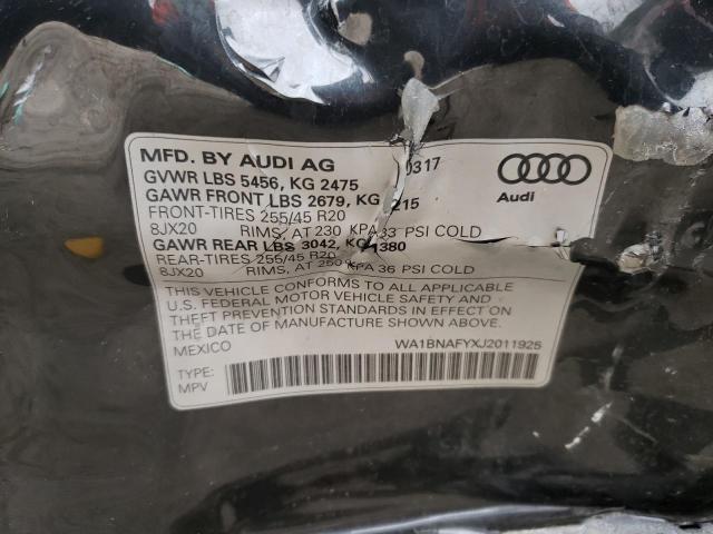 WA1BNAFYXJ2011925 - 2018 AUDI Q5 PREMIUM PLUS GRAY photo 12