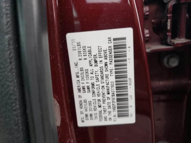 1HGCP2F87BA077903 - 2011 HONDA ACCORD EXL MAROON photo 13