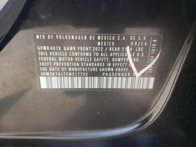 3VW2K7AJ7EM317729 - 2014 VOLKSWAGEN JETTA BASE Qara foto 10