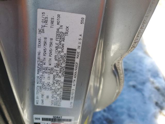 5TFUU4EN7FX128110 - 2015 TOYOTA TACOMA ACCESS CAB ვერცხლისფერი ფოტო 12