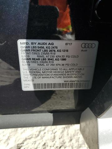 WA1ANAFY8J2034454 - 2018 AUDI Q5 PREMIUM BLACK photo 13