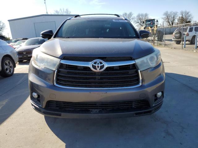 5TDKKRFH2FS116827 - 2015 TOYOTA HIGHLANDER XLE GRAY photo 5