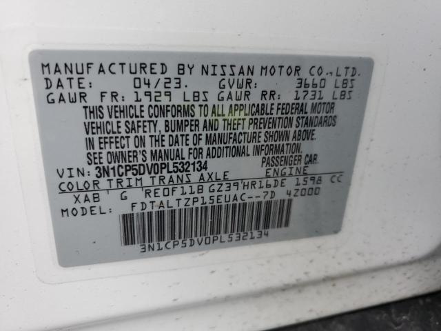 3N1CP5DV0PL532134 - 2023 NISSAN KICKS SR WHITE photo 13