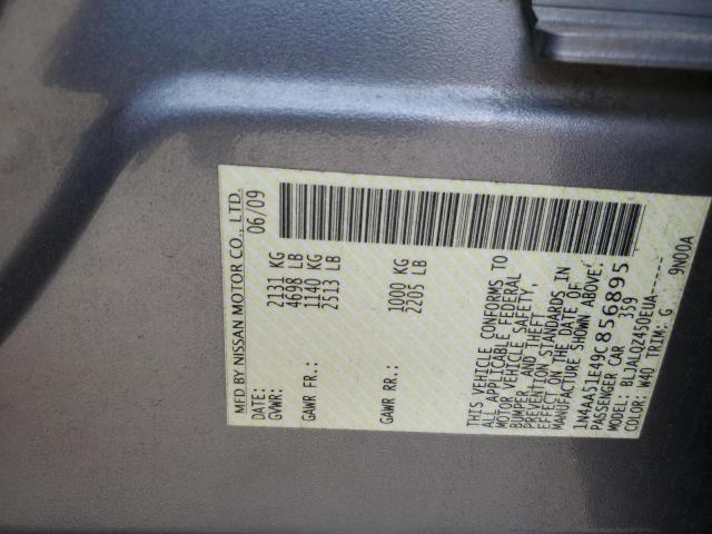 1N4AA51E49C856895 - 2009 NISSAN MAXIMA S GRAY photo 13