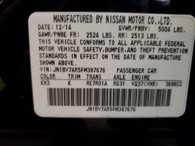 JN1BV7AR5FM397676 - 2015 INFINITI Q50 BASE BLACK photo 12