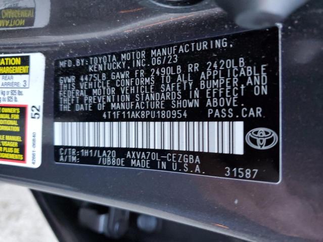 4T1F11AK8PU180954 - 2023 TOYOTA CAMRY XLE GRAY photo 12