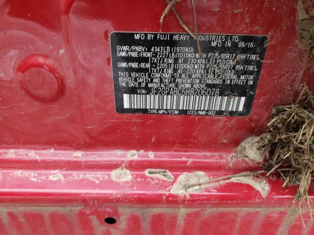 JF2GPABC5H8206078 - 2017 SUBARU CROSSTREK PREMIUM 红色 照片 13