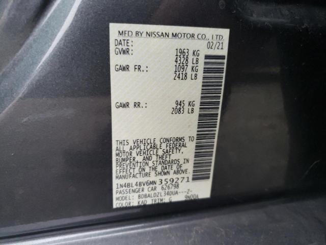 1N4BL4BV6MN359271 - 2021 NISSAN ALTIMA S GRAY photo 13