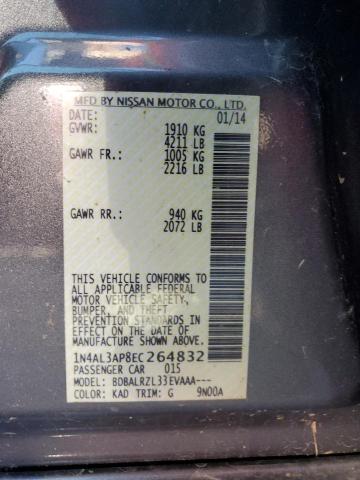 1N4AL3AP8EC264832 - 2014 NISSAN ALTIMA 2.5 GRAY photo 12