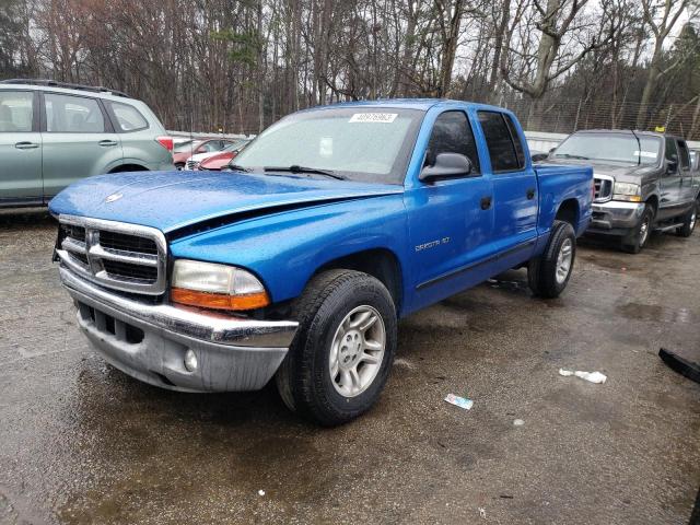 1B7GL2AN51S107241 - 2001 DODGE DAKOTA QUAD BLUE photo 1