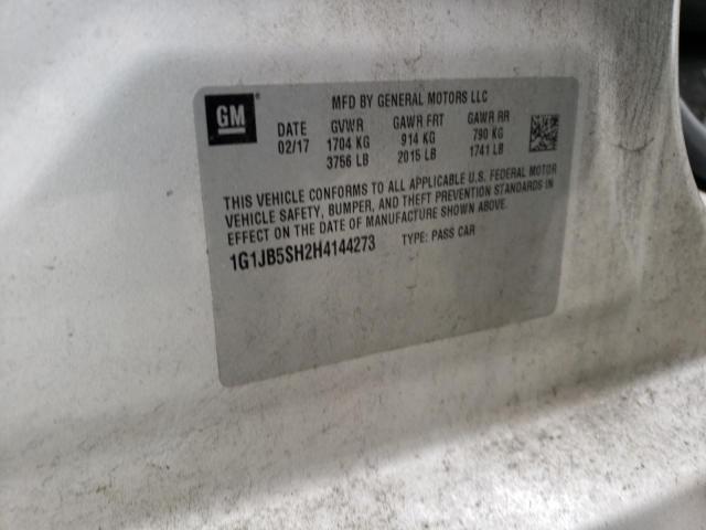 1G1JB5SH2H4144273 - 2017 CHEVROLET SONIC LS ვერცხლისფერი ფოტო 12