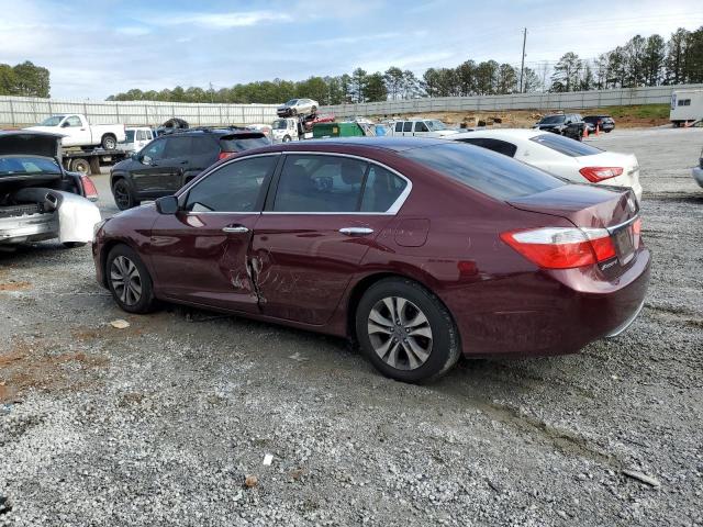 1HGCR2F34FA167787 - 2015 HONDA ACCORD LX MAROON photo 2