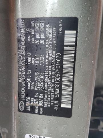 5NMSG13D67H014679 - 2007 HYUNDAI SANTA FE GLS GRAY photo 13