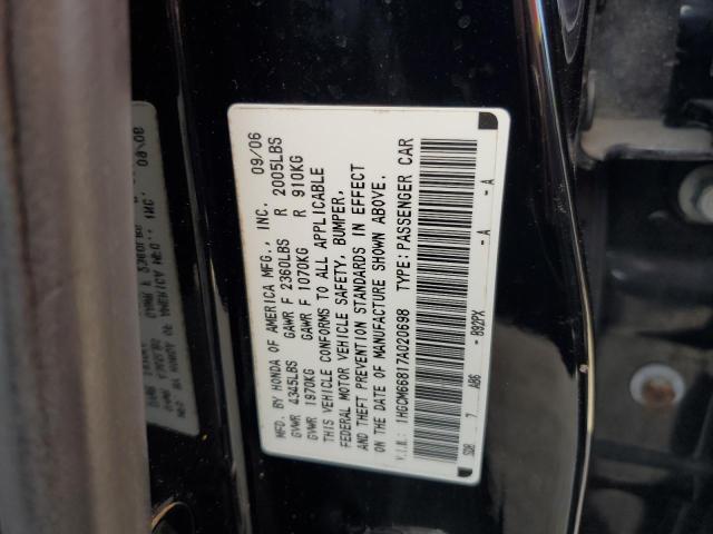 1HGCM66817A020698 - 2007 HONDA ACCORD EX BLACK photo 12