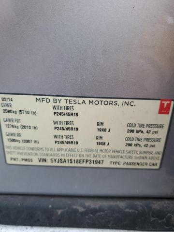 5YJSA1S18EFP31947 - 2014 TESLA MODEL S 灰色 照片 12
