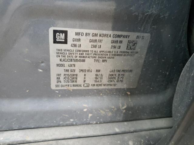 KL4CJCSB7EB545466 - 2014 BUICK ENCORE GRAY photo 14