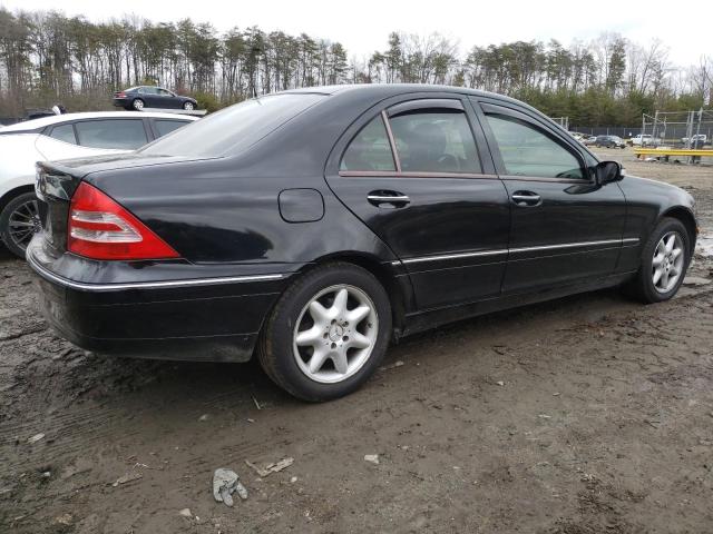 WDBRF61J02F203047 - 2002 MERCEDES-BENZ C 240 BLACK photo 3