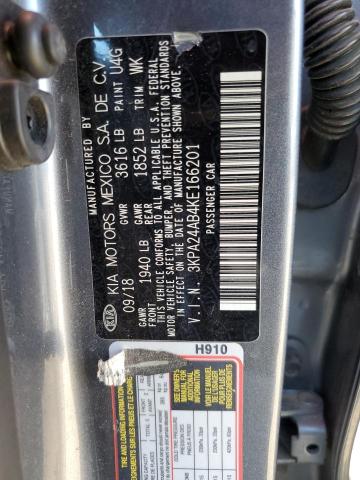 3KPA24AB4KE166201 - 2019 KIA RIO S GRAY photo 12