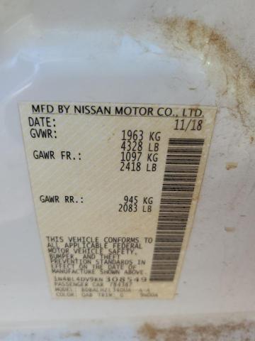 1N4BL4DV9KN308549 - 2019 NISSAN ALTIMA SV WHITE photo 12