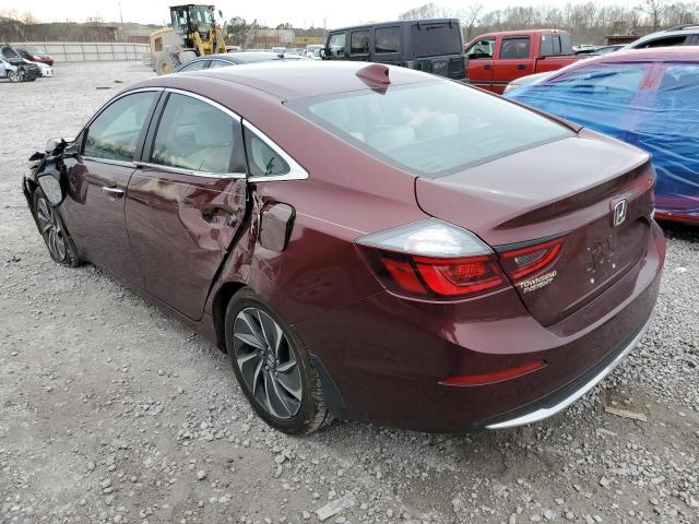 19XZE4F90KE020314 - 2019 HONDA INSIGHT TOURING BURGUNDY photo 2