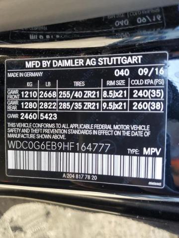 WDC0G6EB9HF164777 - 2017 MERCEDES-BENZ GLC 43 4MATIC AMG BLACK photo 13