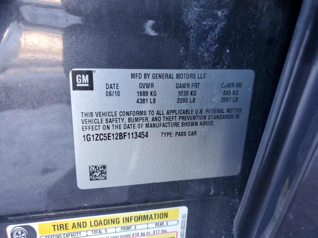 1G1ZC5E12BF113454 - 2011 CHEVROLET MALIBU 1LT CHARCOAL photo 12