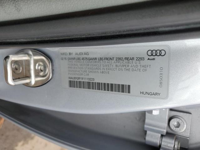 WAUEFGFF1F1113223 - 2015 AUDI A3 PREMIUM PLUS SILVER photo 12