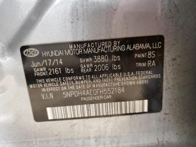 5NPDH4AE0FH552184 - 2015 HYUNDAI ELANTRA SE SILVER photo 12