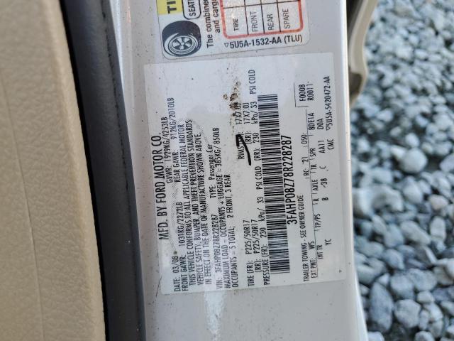 3FAHP08Z78R228287 - 2008 FORD FUSION SEL WHITE photo 12