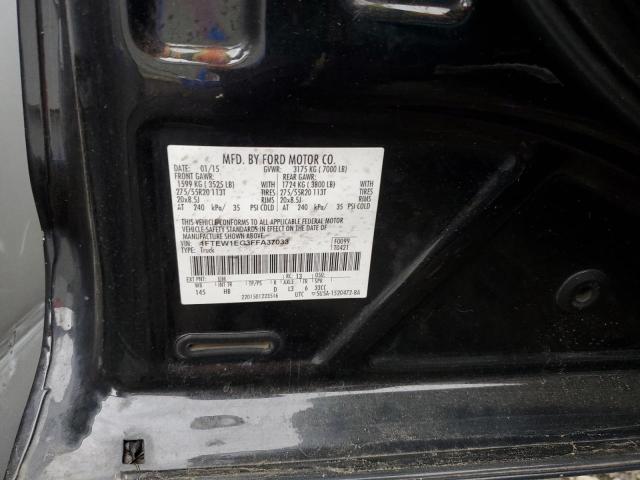 1FTEW1EG3FFA37033 - 2015 FORD F150 SUPERCREW BLACK photo 12