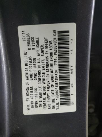 1HGCR2F85EA294428 - 2014 HONDA ACCORD EXL GRAY photo 12