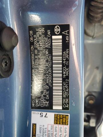 JTDKB20U897823961 - 2009 TOYOTA PRIUS BLUE photo 13