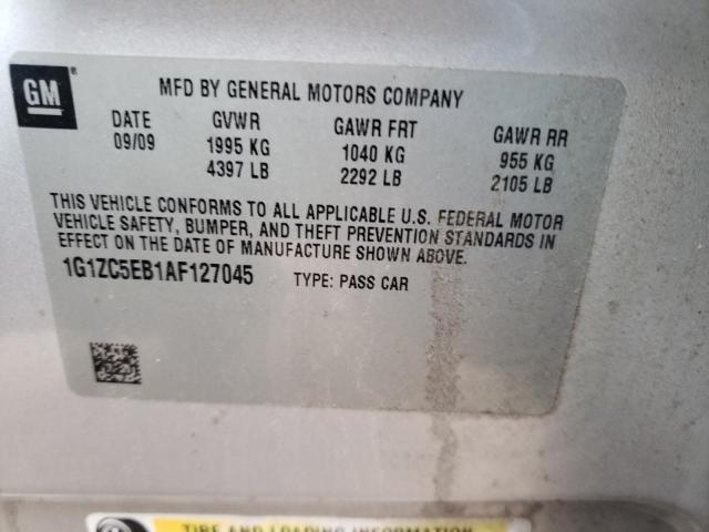 1G1ZC5EB1AF127045 - 2010 CHEVROLET MALIBU 1LT 灰色 照片 12