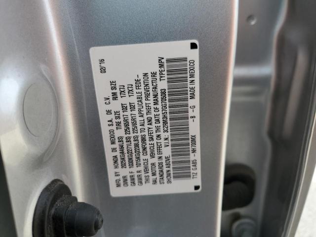 3CZRM3H57GG705083 - 2016 HONDA CR-V EX SILVER photo 13