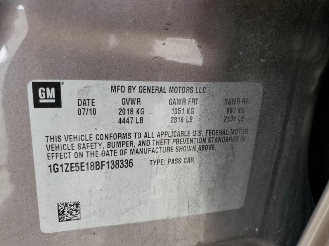 1G1ZE5E18BF138336 - 2011 CHEVROLET MALIBU LTZ ყავისფერი ფოტო 12