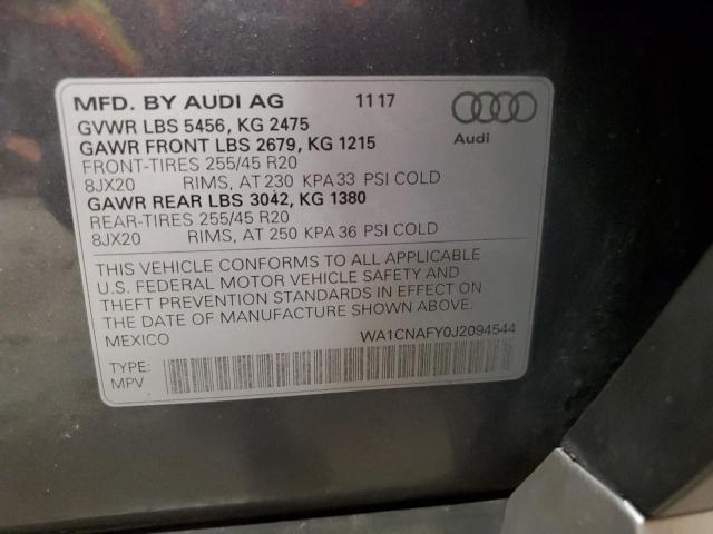 WA1CNAFY0J2094544 - 2018 AUDI Q5 PRESTIGE 石墨色 照片 13