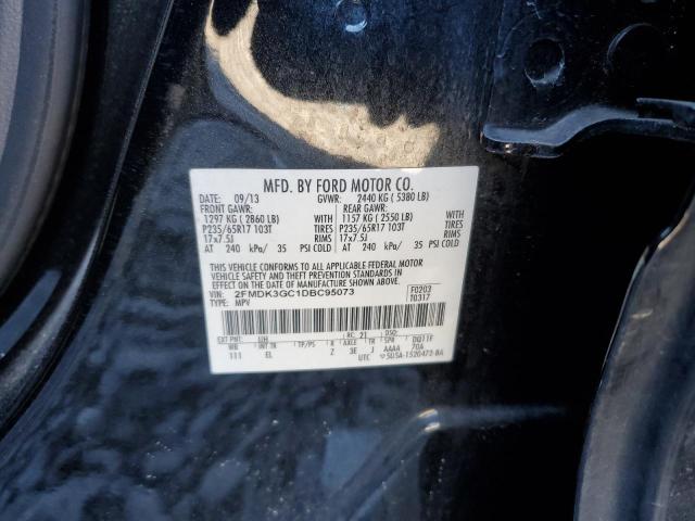 2FMDK3GC1DBC95073 - 2013 FORD EDGE SE BLACK photo 12