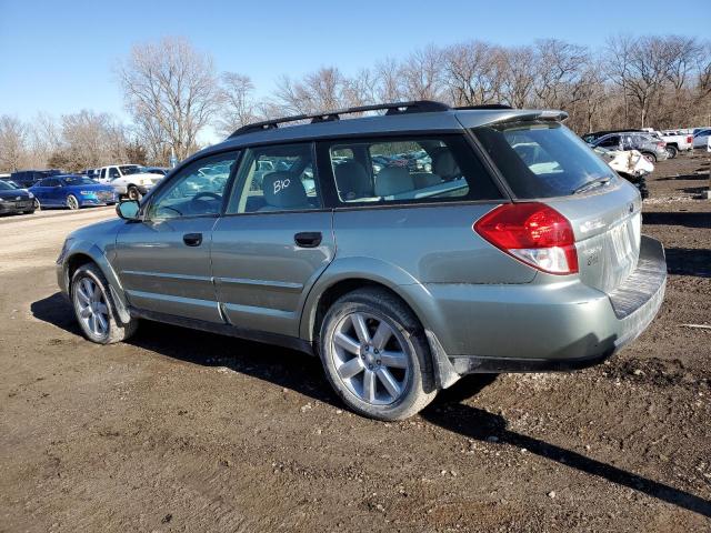 4S4BP61C097340670 - 2009 SUBARU OUTBACK 2.5I GREEN photo 2