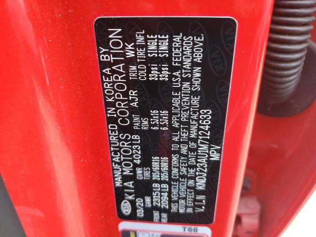 KNDJ23AU1M7124633 - 2021 KIA SOUL LX RED photo 12