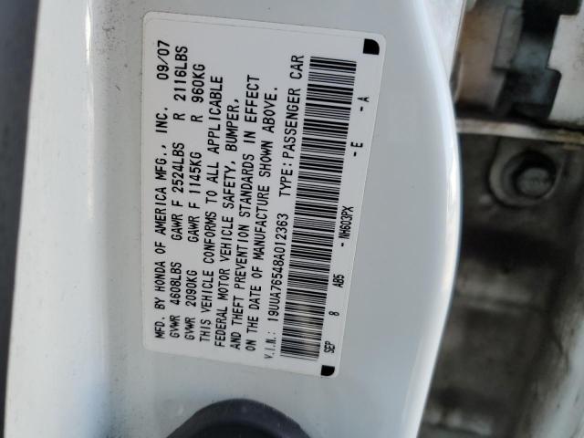 19UUA76548A012363 - 2008 ACURA TL TYPE S WHITE photo 13