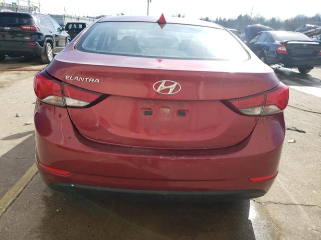 5NPDH4AE5GH768596 - 2016 HYUNDAI ELANTRA SE RED photo 6