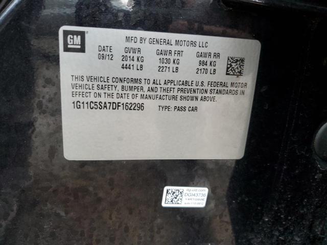 1G11C5SA7DF162296 - 2013 CHEVROLET MALIBU 1LT BLACK photo 12